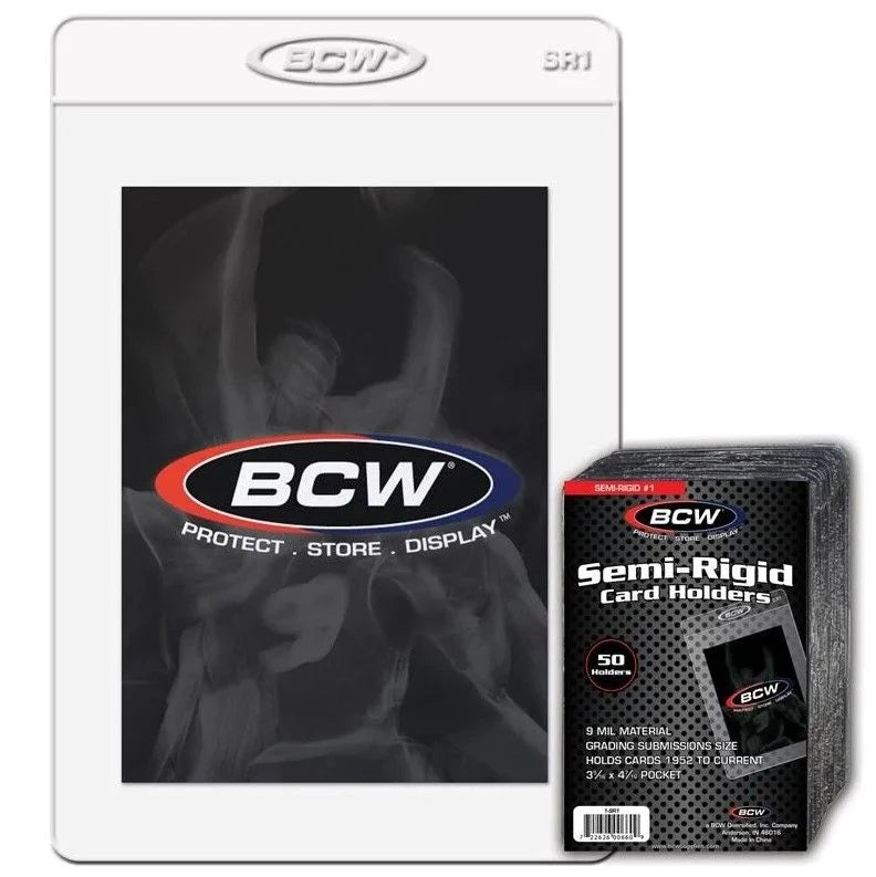 BCW Semi Rigid Card Holder #1 (Fits qualification for grading)