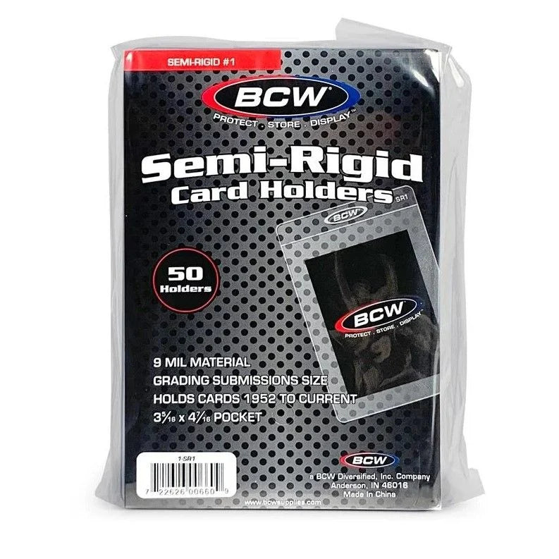 BCW Semi Rigid Card Holder #1 (Fits qualification for grading)
