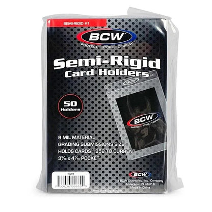 BCW Semi Rigid Card Holder #1 (Fits qualification for grading)