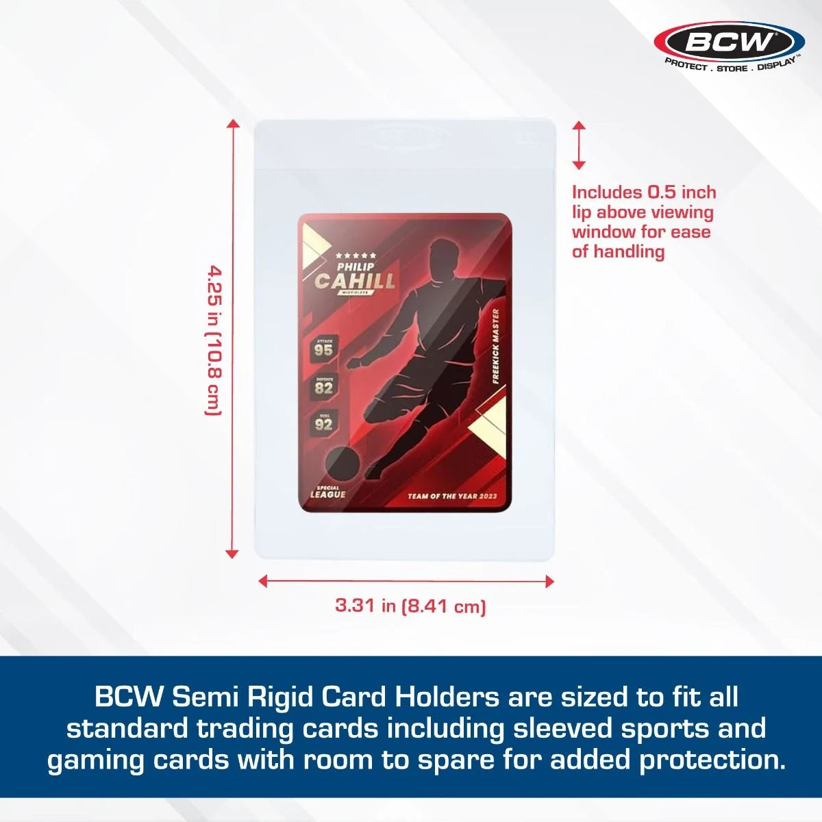 BCW Semi Rigid Card Holder #1 (Fits qualification for grading)