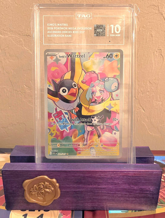 Iono's Wattrel 2026 Pokémon Mega Evolution Ascended Heroes #231/217 Illustration Rare TAG 10